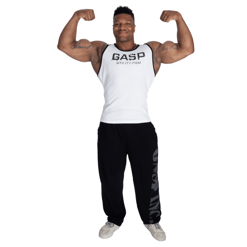 GASP Ribbed T - Back - White - Urban Gym Wear
