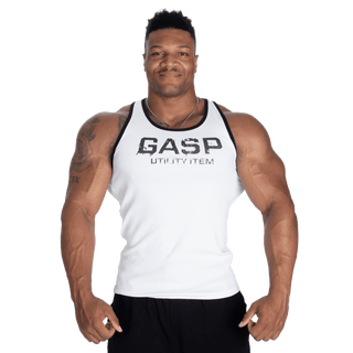GASP Ribbed T - Back - White - Urban Gym Wear