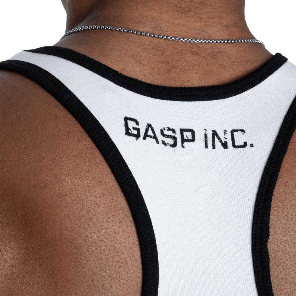GASP Ribbed T - Back - White - Urban Gym Wear