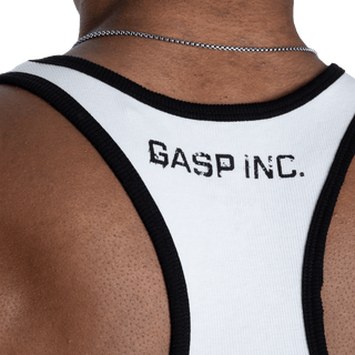 GASP Ribbed T - Back - White - Urban Gym Wear