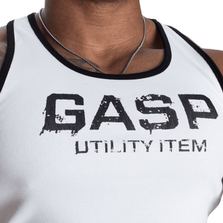 GASP Ribbed T - Back - White - Urban Gym Wear