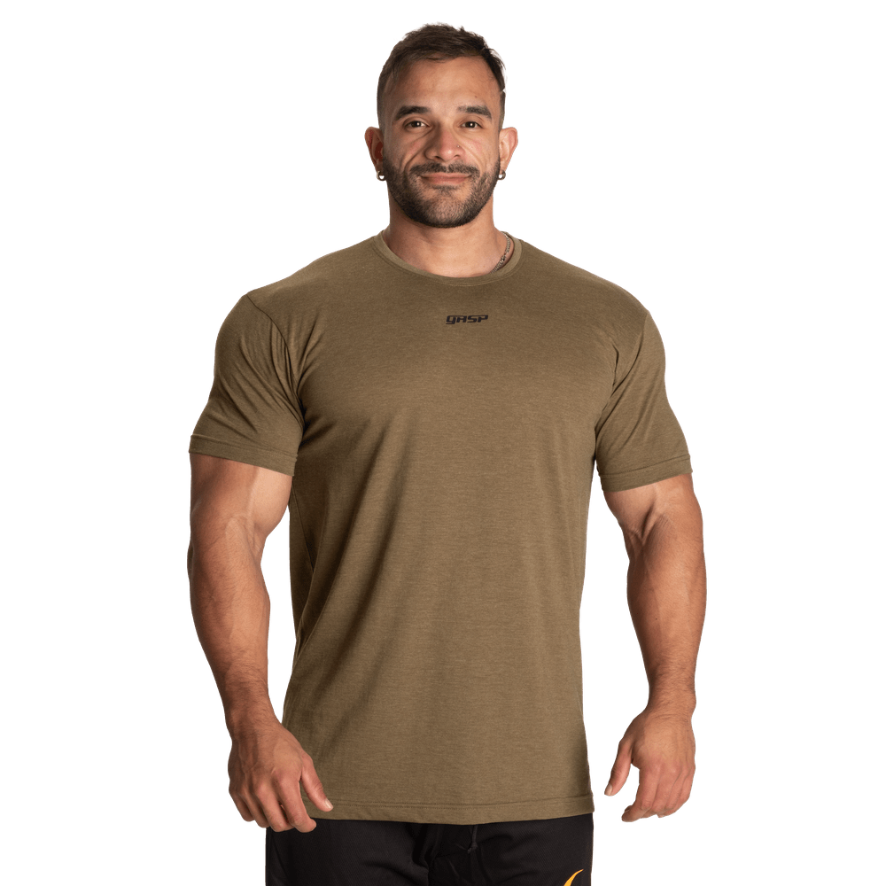 GASP Standard Tee - Army Green Melange - Urban Gym Wear