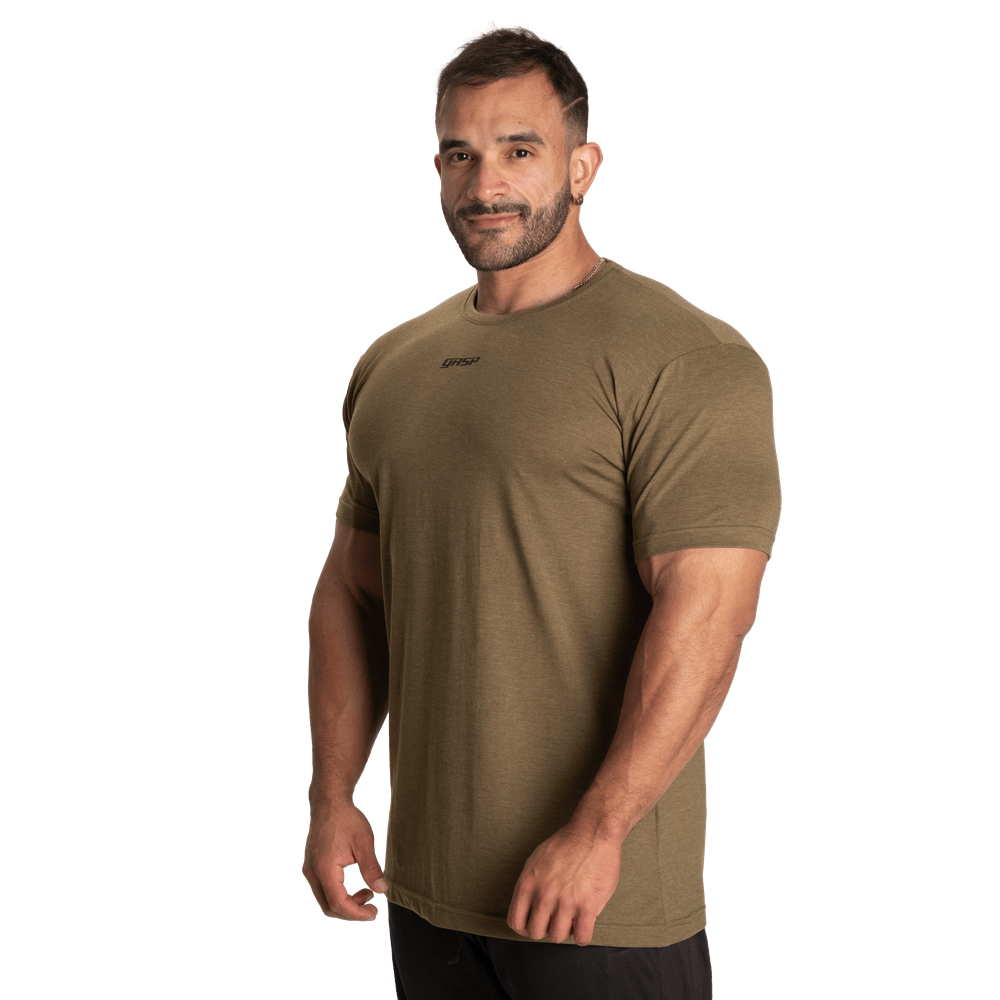 GASP Standard Tee - Army Green Melange - Urban Gym Wear