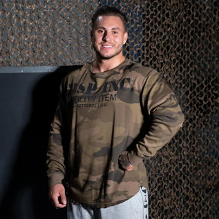 GASP Thermal Gym Sweater - Green Camo - Urban Gym Wear