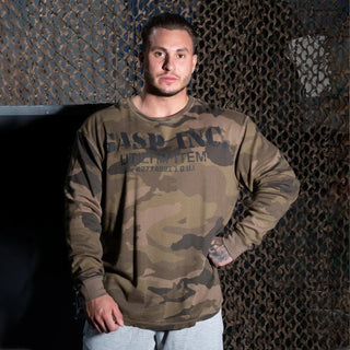GASP Thermal Gym Sweater - Green Camo - Urban Gym Wear