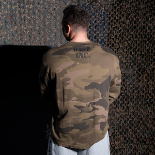 GASP Thermal Gym Sweater - Green Camo - Urban Gym Wear