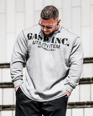 GASP Thermal Gym Sweater - Greymelange - Urban Gym Wear