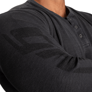 GASP Thermal Henley - Washed Anthracite - Urban Gym Wear