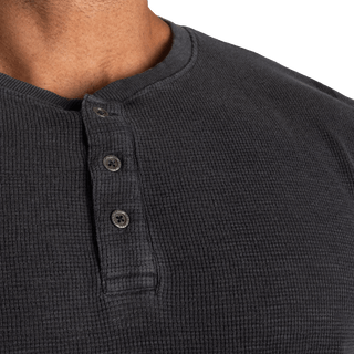 GASP Thermal Henley - Washed Anthracite - Urban Gym Wear