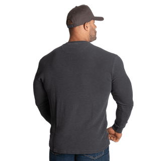 GASP Thermal Henley - Washed Anthracite - Urban Gym Wear