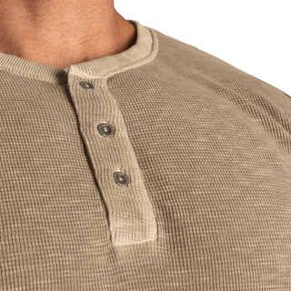 GASP Thermal Henley - Washed Desert - Urban Gym Wear
