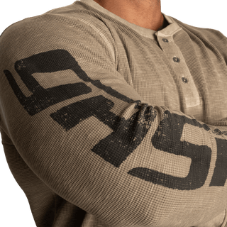 GASP Thermal Henley - Washed Desert - Urban Gym Wear