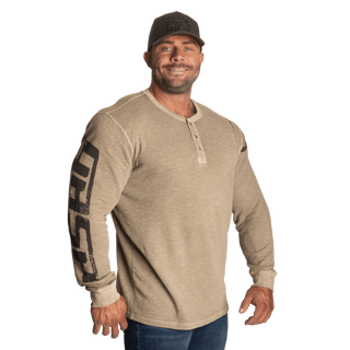 GASP Thermal Henley - Washed Desert - Urban Gym Wear