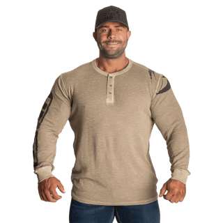 GASP Thermal Henley - Washed Desert - Urban Gym Wear