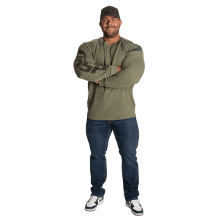 GASP Thermal Henley - Washed Green - Urban Gym Wear