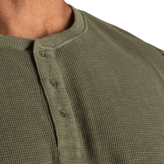 GASP Thermal Henley - Washed Green - Urban Gym Wear
