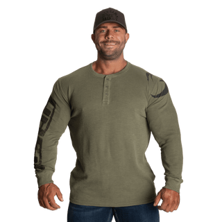 GASP Thermal Henley - Washed Green - Urban Gym Wear