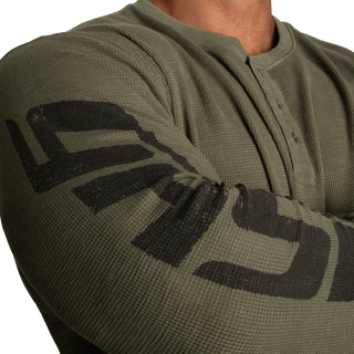 GASP Thermal Henley - Washed Green - Urban Gym Wear