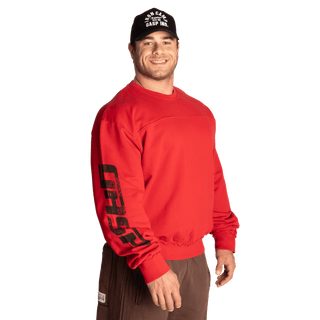 GASP Throwback Sweater - Chili Red - Urban Gym Wear