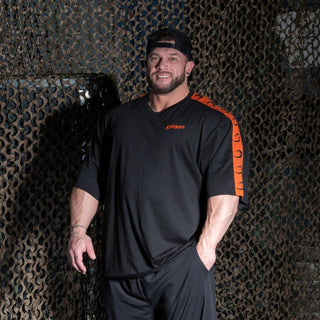 GASP Track Iron Tee - Black/Flame - Urban Gym Wear