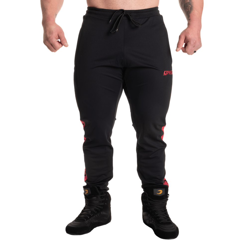 GASP Track Suit Pants - Black/Red - Urban Gym Wear