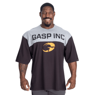 GASP Two Colour Iron Tee - Black/Grey - Urban Gym Wear