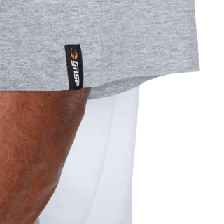 GASP Two Colour Iron Tee - Light Grey Melange/White - Urban Gym Wear