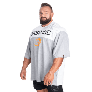 GASP Two Colour Iron Tee - Light Grey Melange/White - Urban Gym Wear