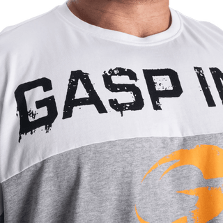 GASP Two Colour Iron Tee - Light Grey Melange/White - Urban Gym Wear