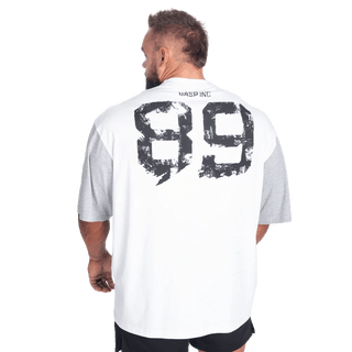 GASP Two Colour Iron Tee - Light Grey Melange/White - Urban Gym Wear