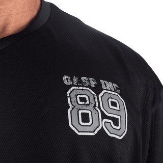 GASP V - Neck Mesh Iron Tee - Black - Urban Gym Wear