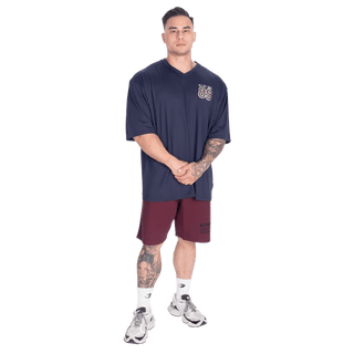 GASP V - Neck Mesh Iron Tee - Dark Navy - Urban Gym Wear