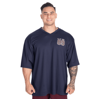 GASP V - Neck Mesh Iron Tee - Dark Navy - Urban Gym Wear