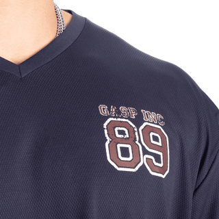 GASP V - Neck Mesh Iron Tee - Dark Navy - Urban Gym Wear