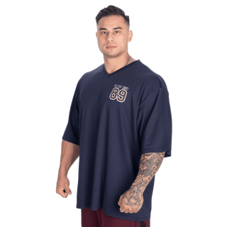 GASP V - Neck Mesh Iron Tee - Dark Navy - Urban Gym Wear
