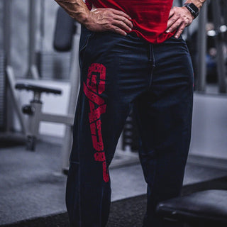 GASP Vintage Sweatpants - Black/Red - Urban Gym Wear