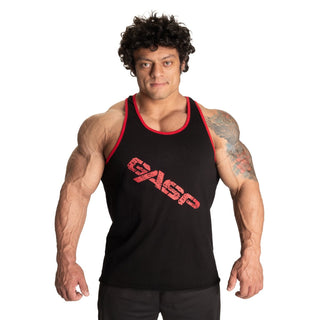 GASP Vintage T-Back - Black/Red - Urban Gym Wear