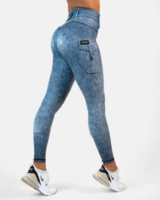 Gavelo Cargo Leggings - Denim - Urban Gym Wear