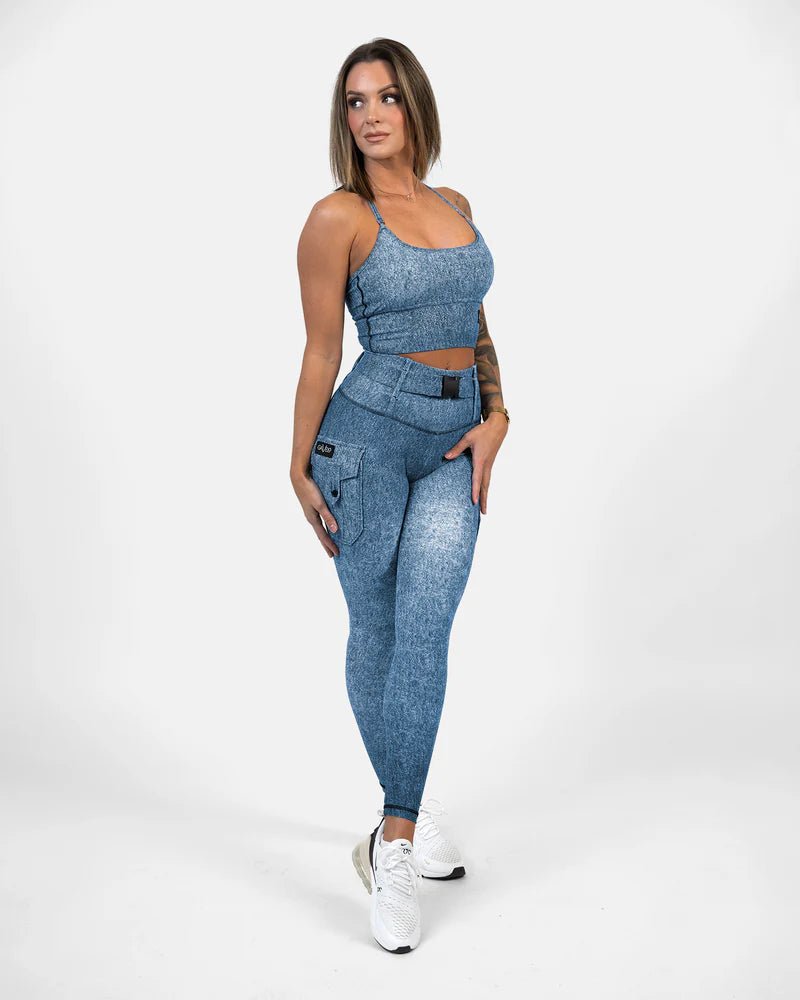 Gavelo Cargo Leggings - Denim - Urban Gym Wear