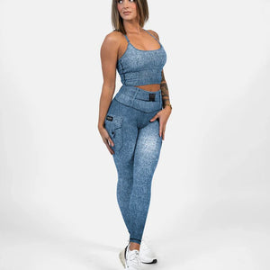 Gavelo Cargo Leggings - Denim - Urban Gym Wear