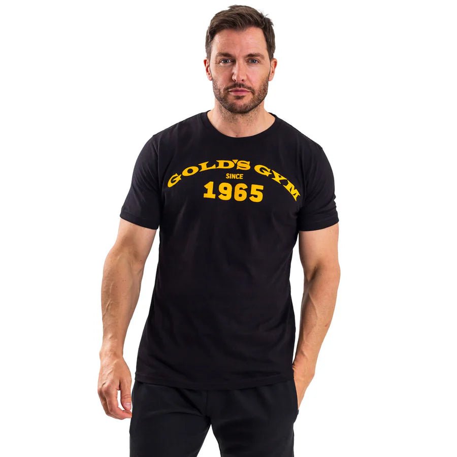 Gold's Gym Classic Print T-Shirt - Black/Gold - Urban Gym Wear