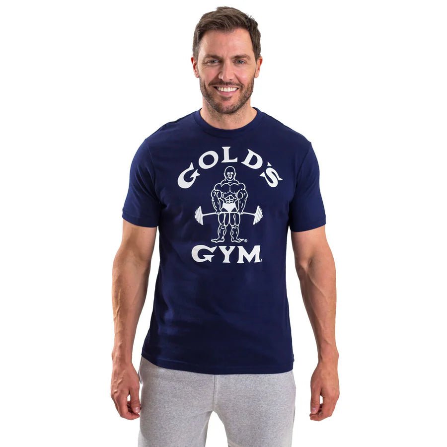 Gold s Gym Retro Muscle Joe T Shirt Navy
