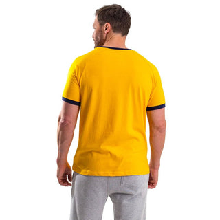 Golds Gym Retro Print T - Shirt - Gold/Navy - Urban Gym Wear