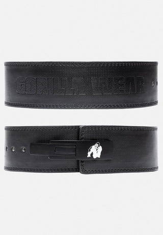 Gorilla Wear 4 Inch Carbon Leather Lever Belt - Black - Urban Gym Wear