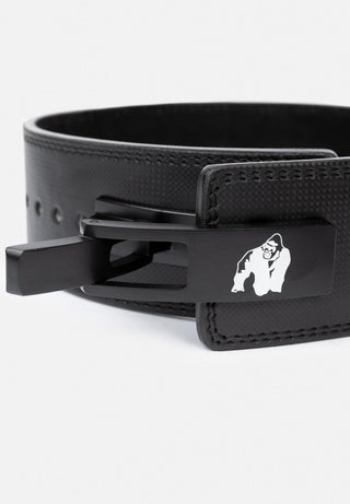 Gorilla Wear 4 Inch Carbon Leather Lever Belt - Black - Urban Gym Wear
