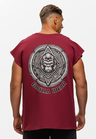 Gorilla Wear Bouse Cut Off Tank Top - Burgundy - Urban Gym Wear