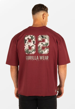 Gorilla Wear Callaway Oversized T-Shirt - Burgundy - Urban Gym Wear