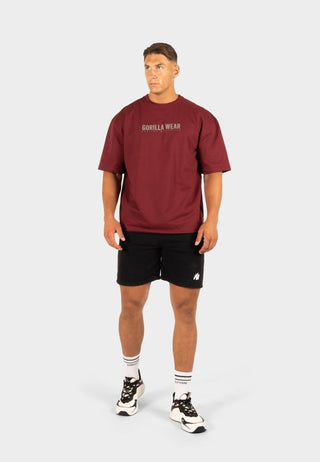 Gorilla Wear Callaway Oversized T-Shirt - Burgundy - Urban Gym Wear