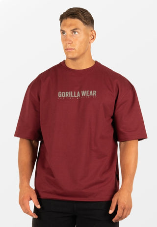 Gorilla Wear Callaway Oversized T-Shirt - Burgundy - Urban Gym Wear