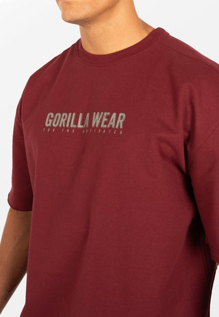 Gorilla Wear Callaway Oversized T-Shirt - Burgundy - Urban Gym Wear